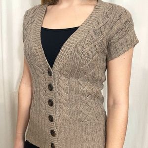 Abercrombie & Fitch Brown Low V-neck Cardigan
